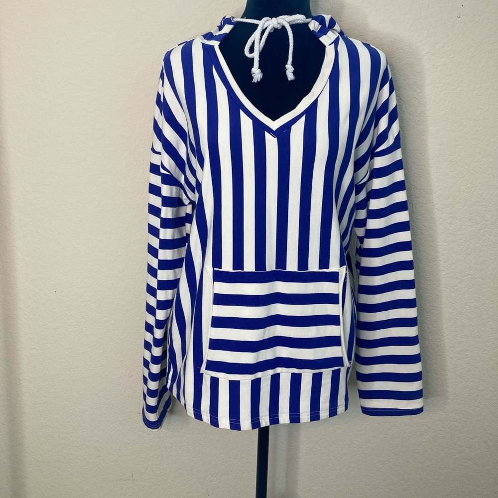 Stripped Blue And White Top